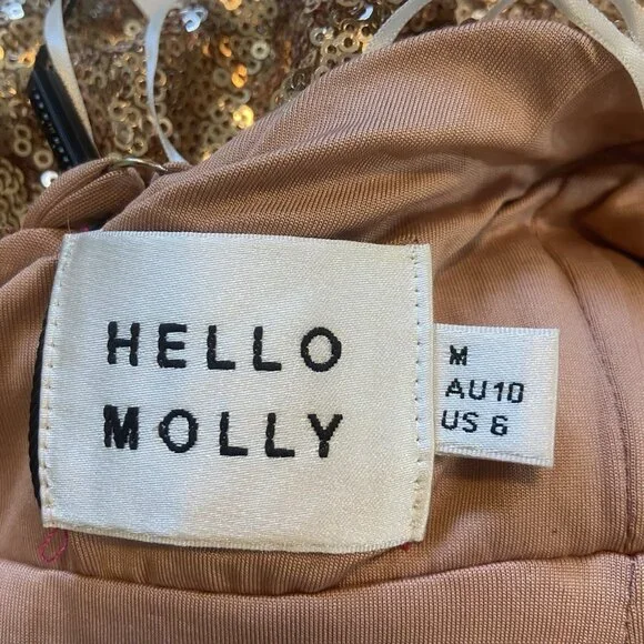 Hello Molly Sequin Halter Dress Size 6 HoCo Party Holiday Date Night Glitter NWT - Picture 4 of 12